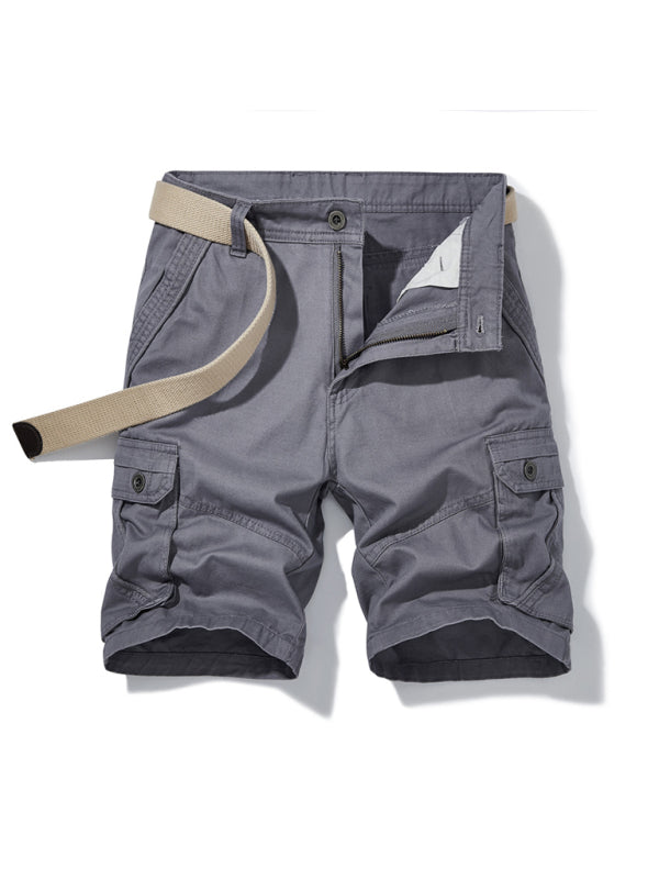 SHOPIQAT Men's Solid Color Casual Multi-Pocket Cargo Shorts(Without Belt) - Premium from shopiqat - Just $10.500! Shop now at shopiqat